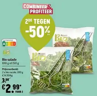 Delhaize Bio rucola aanbieding