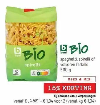Spaghetti, spirelli of volkoren farfalle