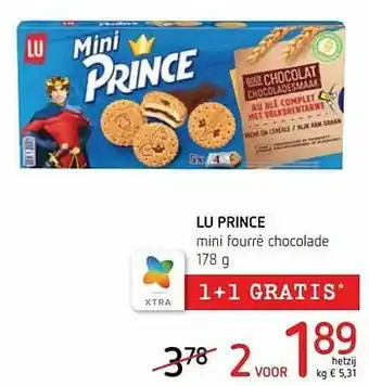Spar Colruyt Lu prince mini fourré chocolade aanbieding