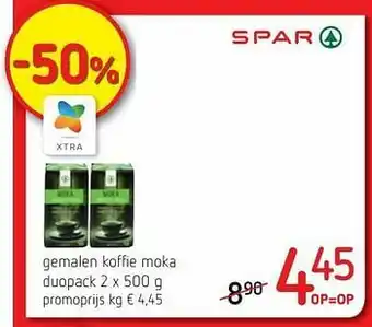 Spar Colruyt Gemalen koffie moka duopack aanbieding
