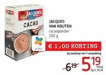 Spar Colruyt Jacques van houten cacaopoeder aanbieding