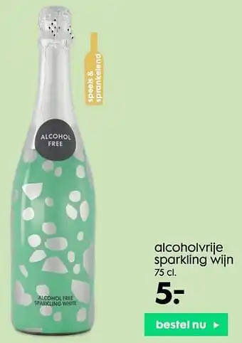 Alcoholvrije sparkling wijn 75 cl