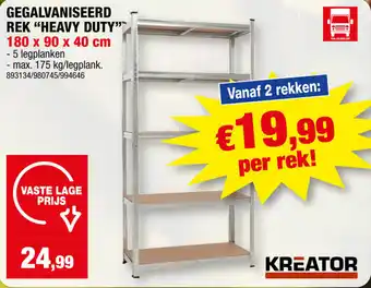 Hubo GEGALVANISEERD REK HEAVY DUTY 180 x 90 x 40 cm aanbieding