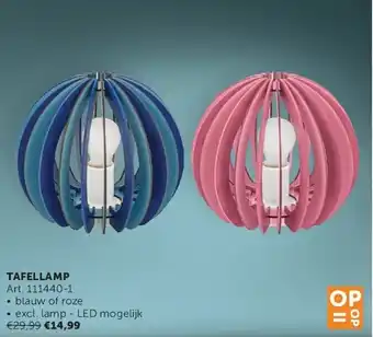 Zelfbouwmarkt TAFELLAMP aanbieding