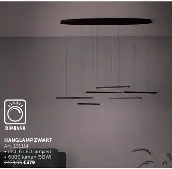 Zelfbouwmarkt HANGLAMP ZWART aanbieding