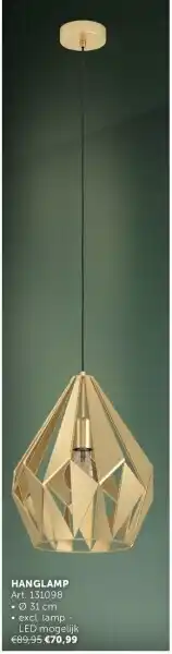 Zelfbouwmarkt HANGLAMP aanbieding