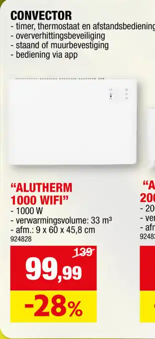 Hubo CONVECTOR "ALUTHERM 1000 WIFI" aanbieding