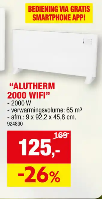 Hubo CONVECTOR "ALUTHERM 2000 WIFI" aanbieding