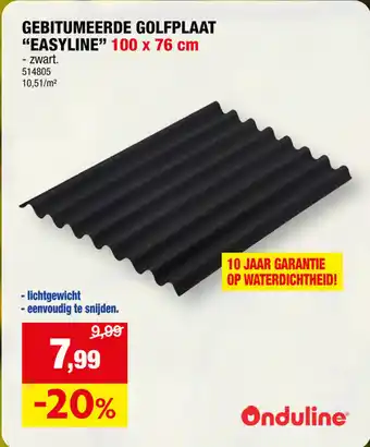 Hubo GEBITUMEERDE GOLFPLAAT "EASYLINE" 100 x 76 cm aanbieding