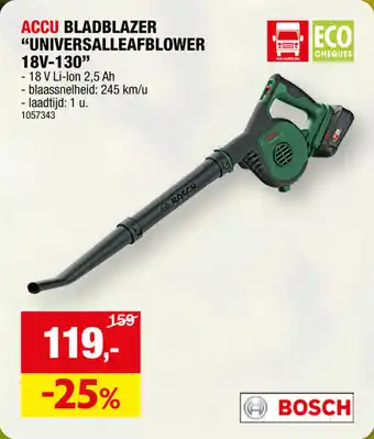 Hubo ACCU BLADBLAZER "UNIVERSALLEAFBLOWER 18V-130" aanbieding