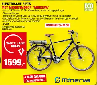 Hubo ELEKTRISCHE FIETS MET MIDDENMOTOR "MINERVA" aanbieding