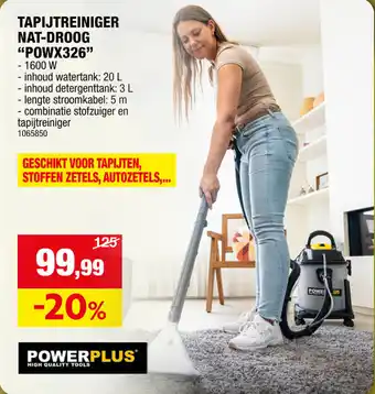 Hubo TAPIJTREINIGER NAT-DROOG "POWX326" aanbieding