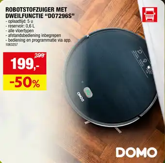 Hubo ROBOTSTOFZUIGER MET DWEILFUNCTIE "D07296S" aanbieding