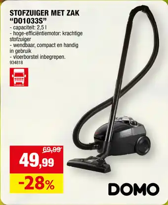 Hubo STOFZUIGER MET ZAK "DO1033S" aanbieding
