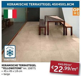 Zelfbouwmarkt Keramische terrastegel yellowstone aanbieding