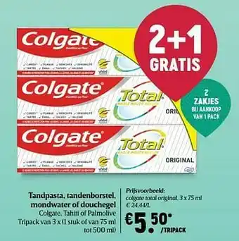 Delhaize Colgate total original aanbieding