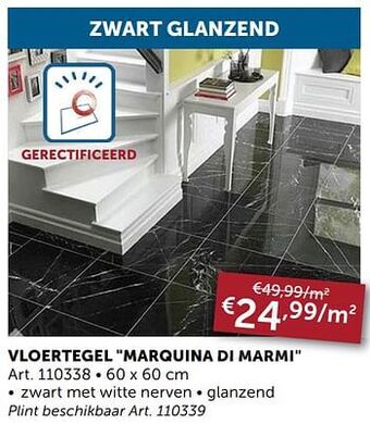 Zelfbouwmarkt Vloertegel marquina di marmi aanbieding