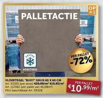 Zelfbouwmarkt Vloertegel buxy grijs 60 x 60 cm aanbieding