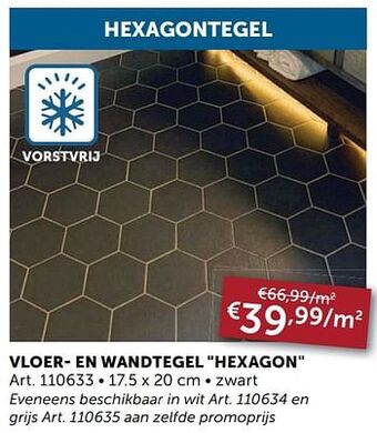 Zelfbouwmarkt Vloer- en wandtegel hexagon aanbieding