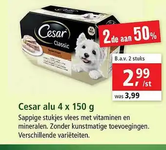 Maxi Zoo Cesar Alu 4 X 150 gram aanbieding