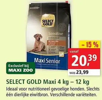 Maxi Zoo Select Gold Maxi 4 Kg - 12 Kg aanbieding
