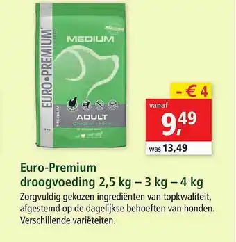 Euro-premium Droogvoeding 2,5 Kg - 3 Kg - 4 Kg