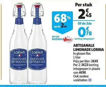 Auchan Artisinale Limonade Lorina aanbieding