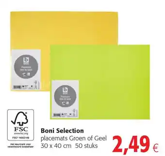 Colruyt Boni Selection Placemats Groen Of Geel aanbieding
