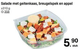 Buurtslagers Salade met geitenkaas, breugelspek en appel aanbieding