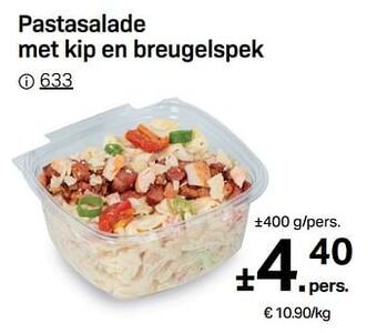 Buurtslagers Pastasalade met kip en breugelspek aanbieding