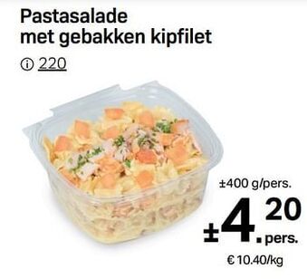 Buurtslagers Pastasalade met gebakken kipfilet aanbieding