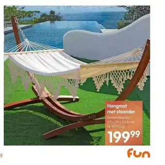 Fun Hangmat Met Staander 317x119x121 Cm aanbieding