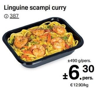 Linguine scampi curry