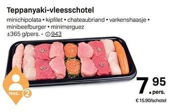Buurtslagers Teppanyaki-vleesschotel aanbieding