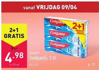 ALDI Colgate Tandpasta, 3 st. aanbieding