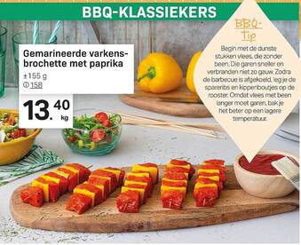 Buurtslagers Gemarineerde Varkens-brochette Met Paprika aanbieding