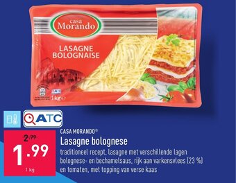 ALDI Casa Morando Lasagne bolognese aanbieding