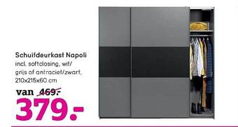 Leen Bakker Schuifdeurkast Napoli aanbieding