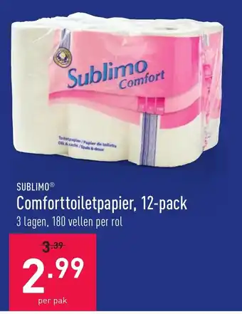 ALDI Sublimo Comforttoiletpapier, 12-pack aanbieding