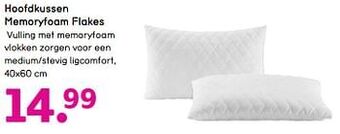 Leen Bakker Hoofdkussen memoryfoam flakes 40x60cm aanbieding