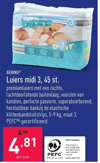 ALDI Bebino Luiers midi 3, 45 st. aanbieding