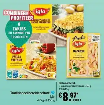 Delhaize Iglo macaroni ham-kaas aanbieding