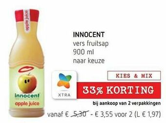 Spar Colruyt Innocent vers fruitsap aanbieding