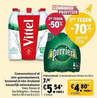 Delhaize Bruisend water perrier aanbieding