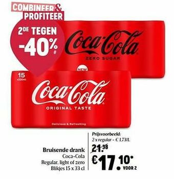 Delhaize Bruisende drank coca-cola regular aanbieding