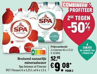 Bruisend natuurlijk mineraalwater spa intense