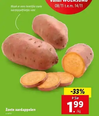Lidl Zoete aardappelen aanbieding