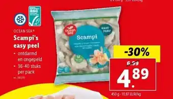 Lidl Scampi's easy peel aanbieding