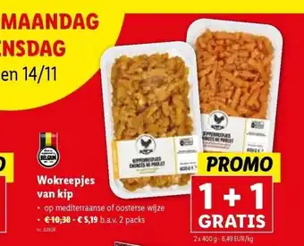 Lidl Wokreepjes van kip aanbieding