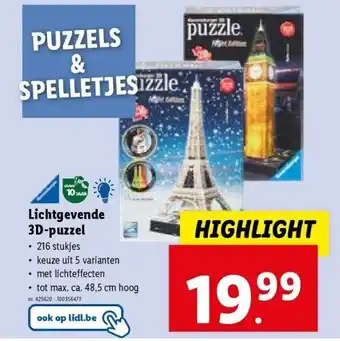 Lichtgevende 3d-puzzel